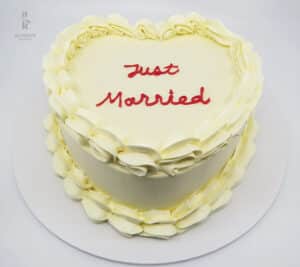 Just Married Nic & Liv TS BE 3.3.25 - “Just Married” Heart-Shaped Chocolate Mud Cake