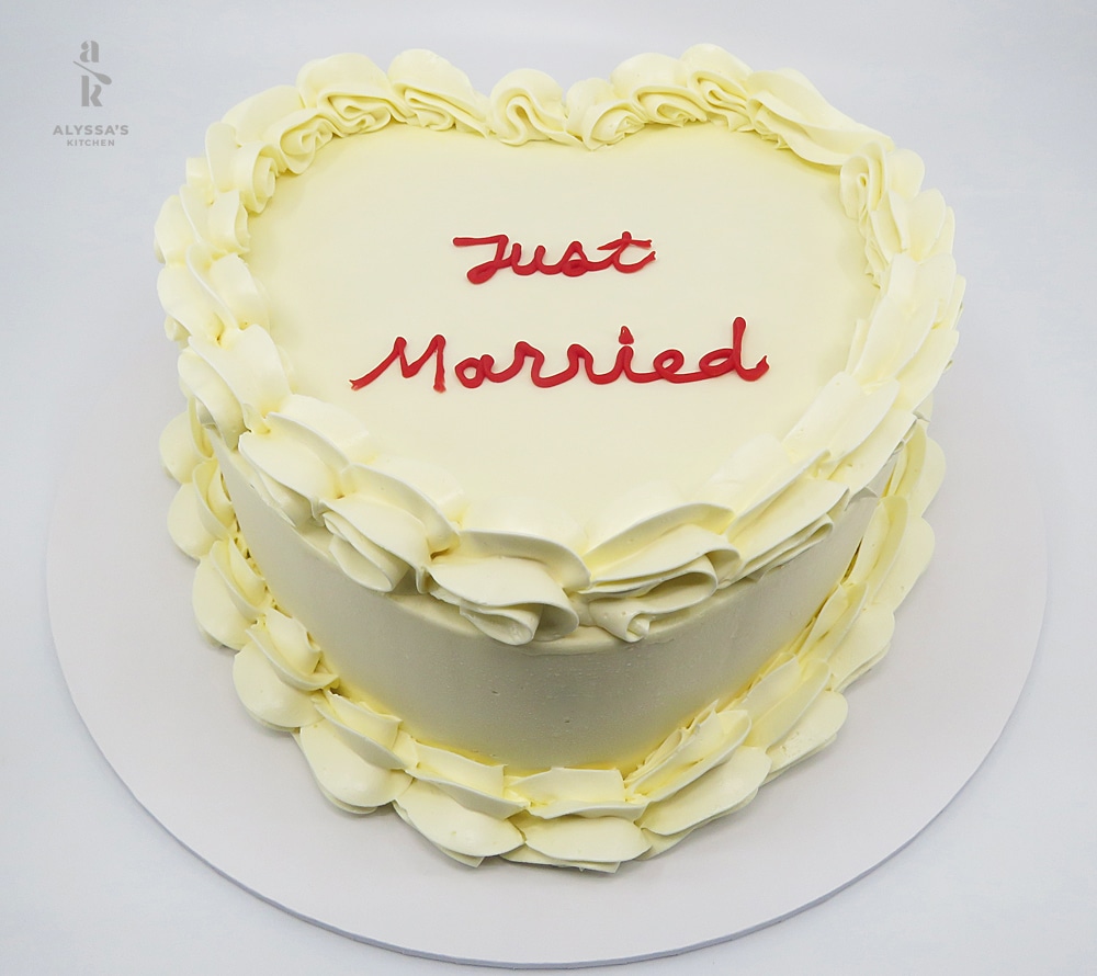 Just Married Nic & Liv TS BE 3.3.25 - “Just Married” Heart-Shaped Chocolate Mud Cake