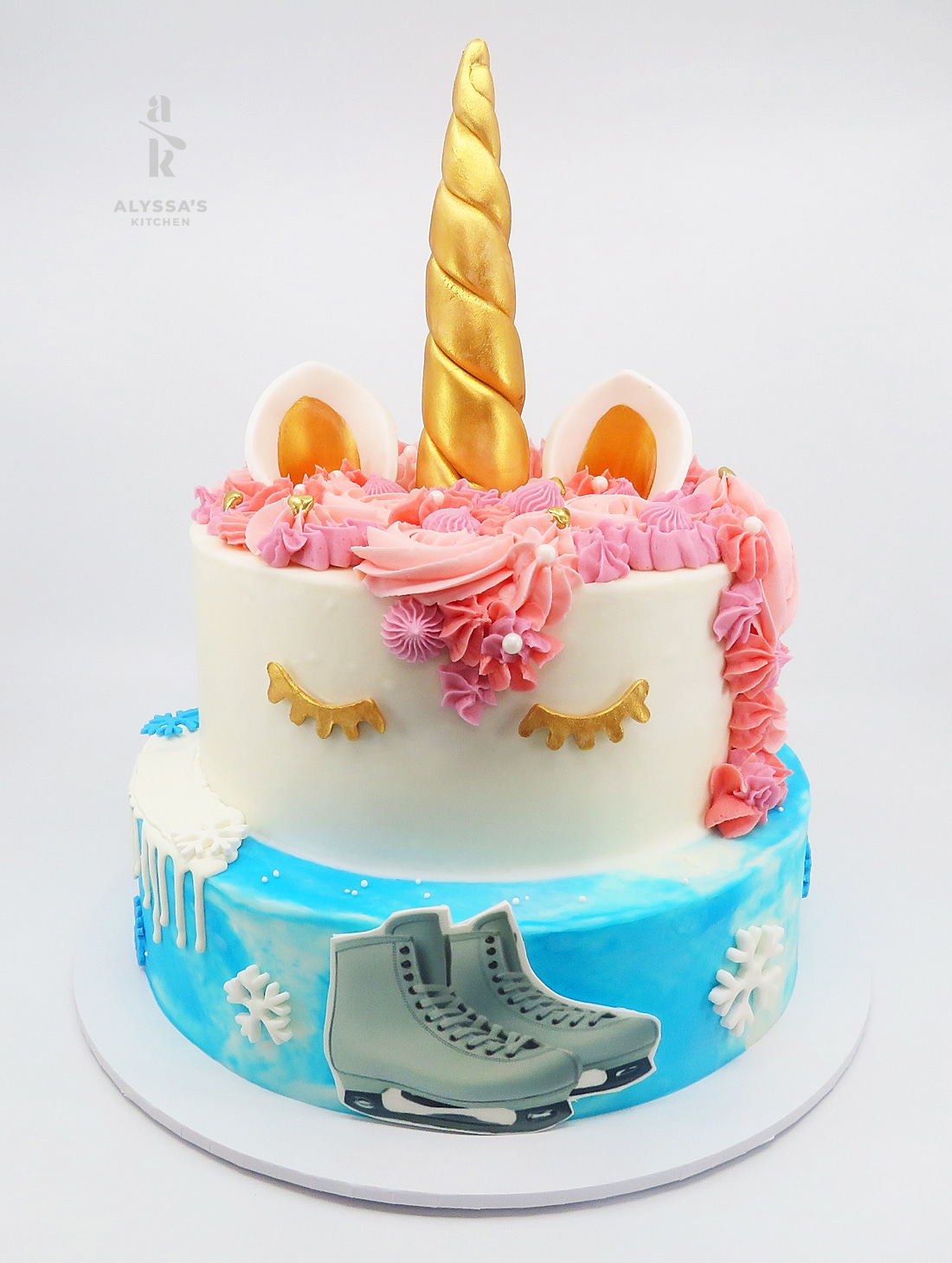 Blaise & Peter MBF 30.5.25 - Whimsical Unicorn & Ice Skating Wedding Cake