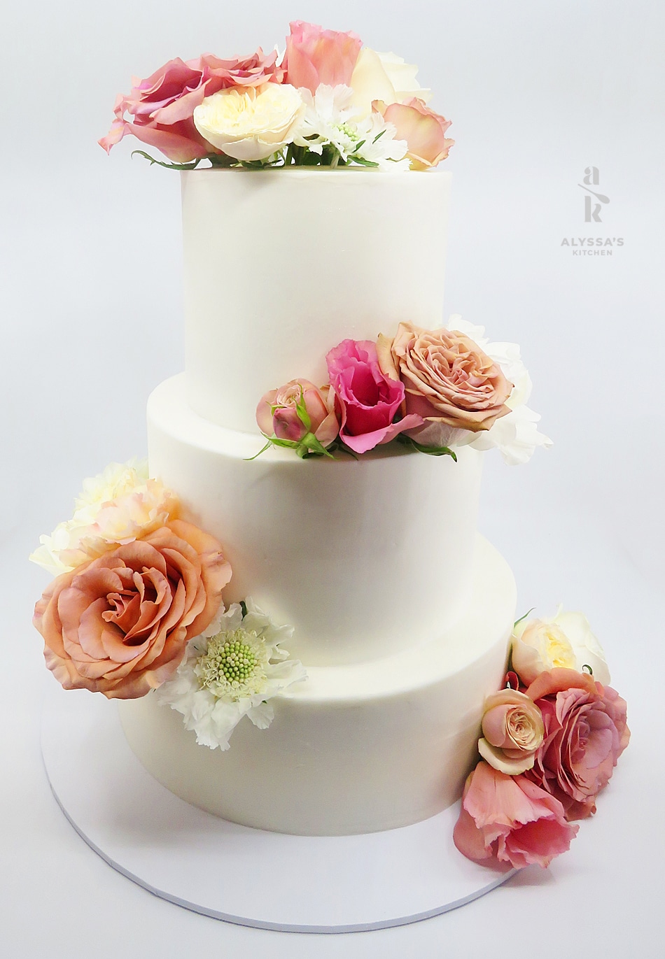 Ally Zhu Montrose House 7.12.24 - Three-Tier Vanilla, Red Velvet & White Chocolate Mud Cake