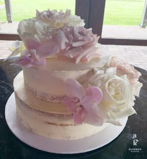 Carol B for Alex&Sam TS BE 2.11.24 - Vanilla Semi-Naked Rose & Orchid Cake