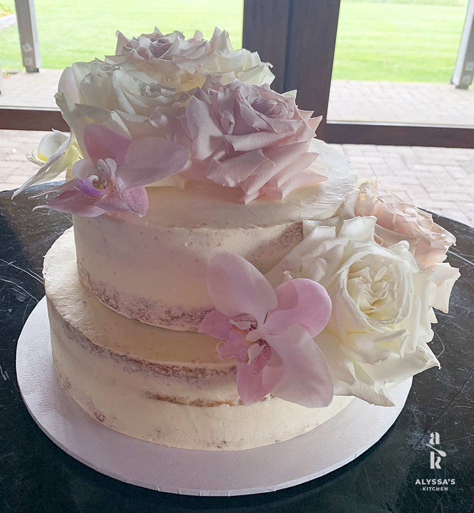 Carol B for Alex&Sam TS BE 2.11.24 - Vanilla Semi-Naked Rose & Orchid Cake